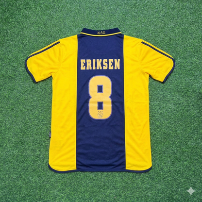 Christian Eriksen Ajax Retro Yellow Football Jersey Kit