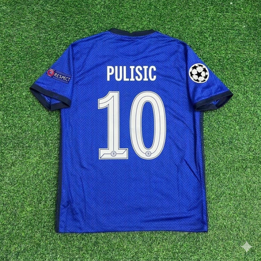 Christian Pulisic 10- Chelsea 2021 Champions League Final Blue Retro Football Jersey Collection
