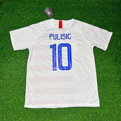 Christian Pulisic USA 2018/ 2019 Season White Football Jersey Collection