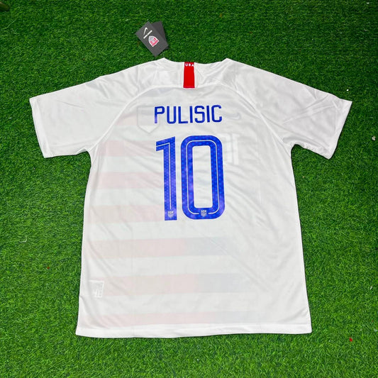 Christian Pulisic USA 2018/ 2019 Season White Football Jersey Collection