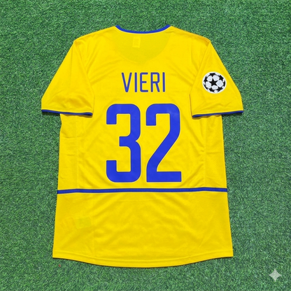 Christian Vieri Inter Milan 2002-2003 Yellow Retro Football Jersey Kit