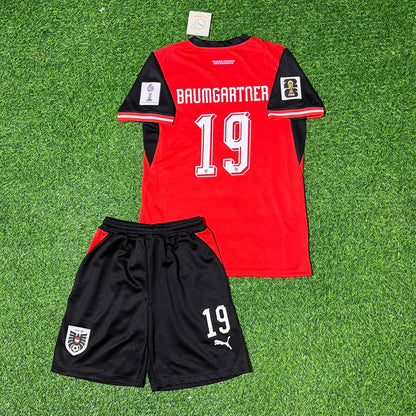 Christoph Baumgartner 19 Österreich 2026 World Cup Kinder Retro Fußballtrikot