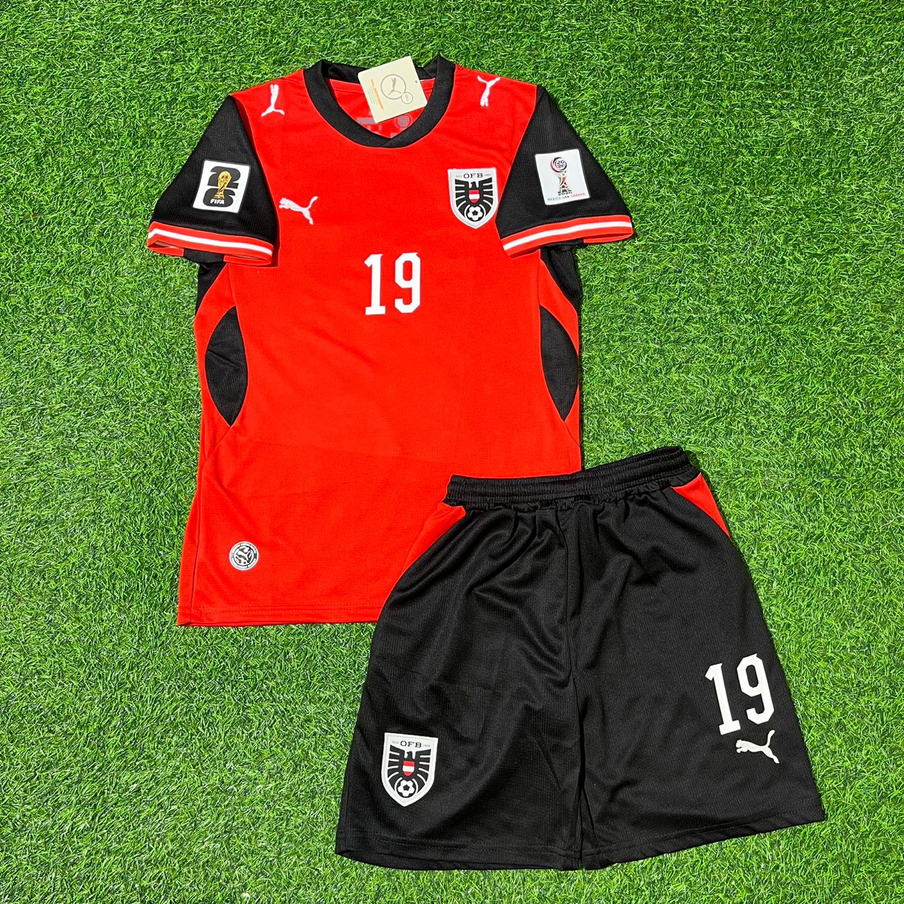 Christoph Baumgartner 19 Österreich 2026 World Cup Kinder Retro Fußballtrikot