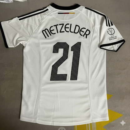 Germany World Cup 2002 Christoph Metzelder Deutschland Japan Korea White Retro Football Jersey