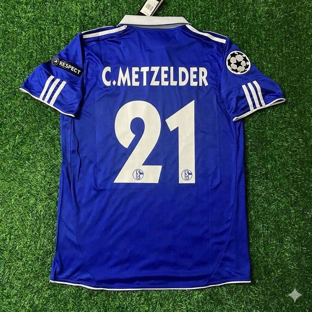 Christoph Metzelder 21- Schalke 04 Season 2010/11 Retro Champions League Football Jersey