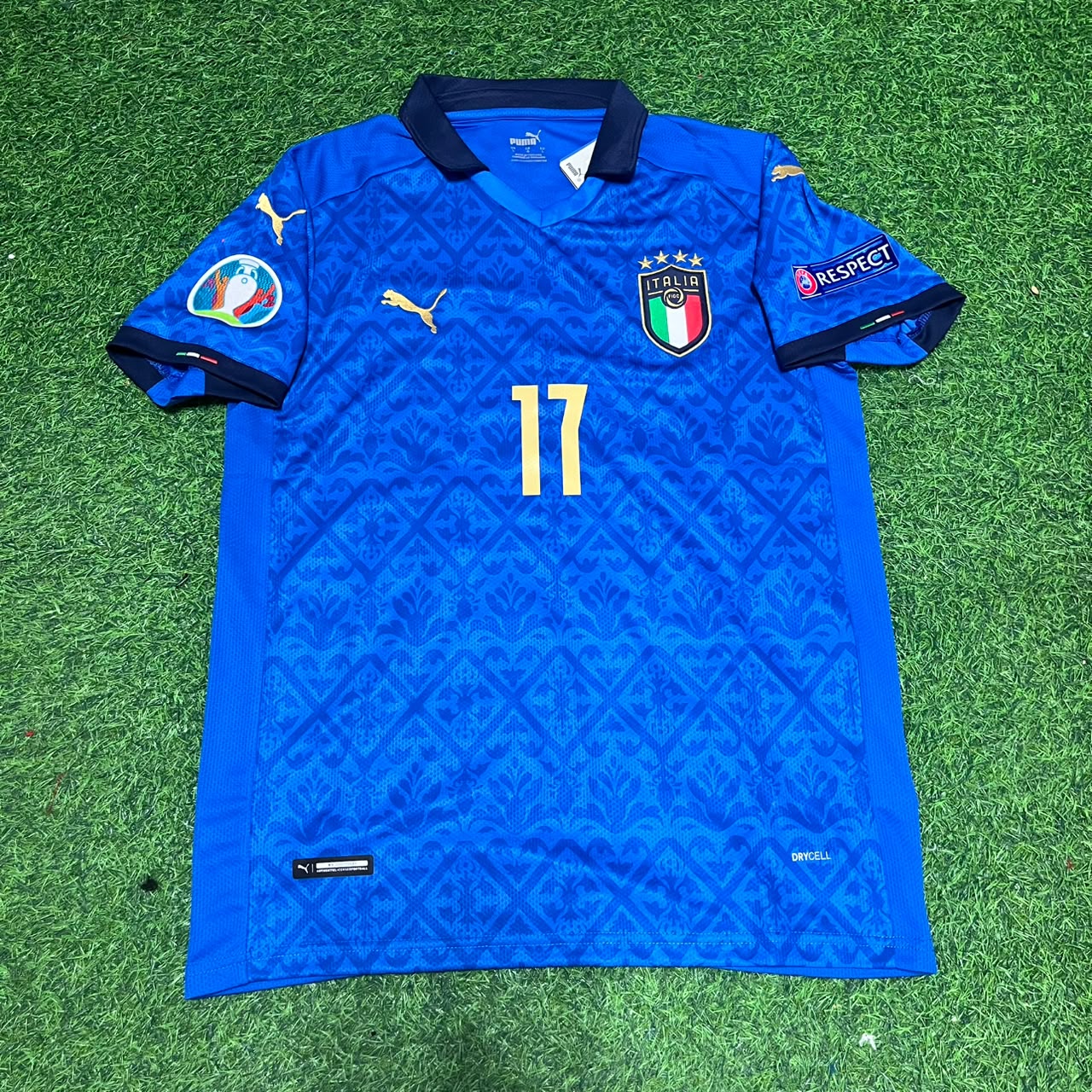 Italy EURO 2020 Ciro Immobile #17 Final Retro Football Jersey