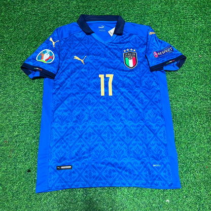 Italy EURO 2020 Ciro Immobile #17 Final Retro Football Jersey