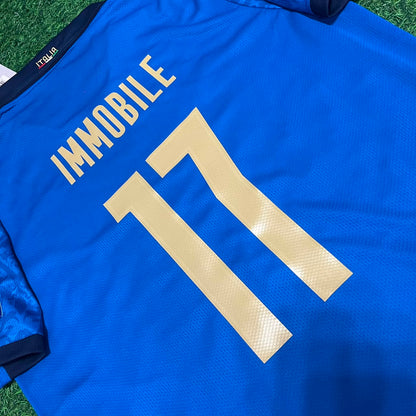 Italy EURO 2020 Ciro Immobile #17 Final Retro Football Jersey