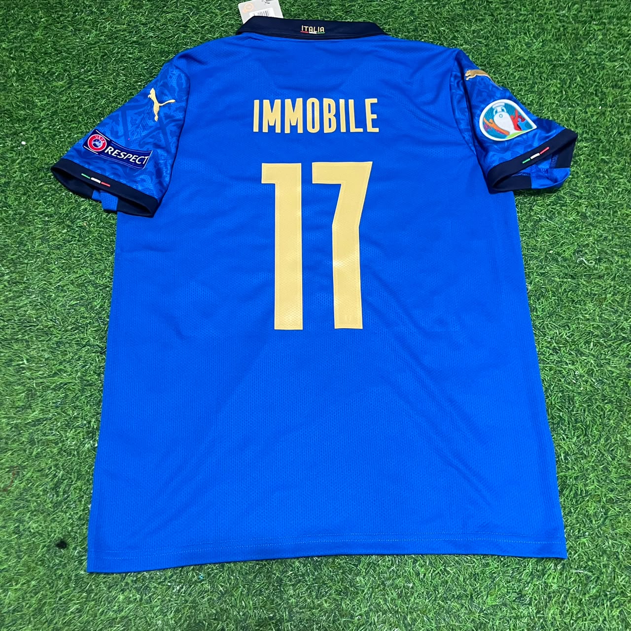 Italy EURO 2020 Ciro Immobile #17 Final Retro Football Jersey