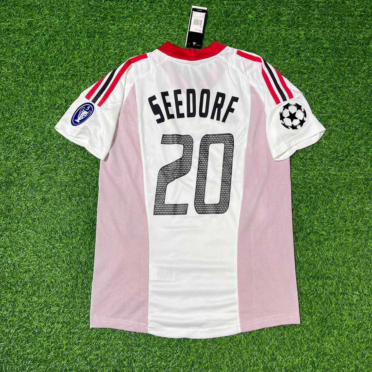 Clarence Seedorf AC Milan 2003 Champions League Final Old Trafford White Retro Football Jersey