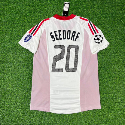 Clarence Seedorf AC Milan 2003 Champions League Final Old Trafford White Retro Football Jersey