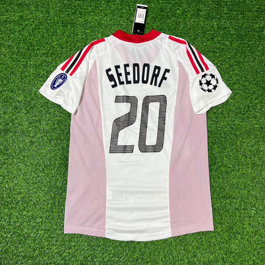 Clarence Seedorf AC Milan 2003 Champions League Final Old Trafford White Retro Football Jersey