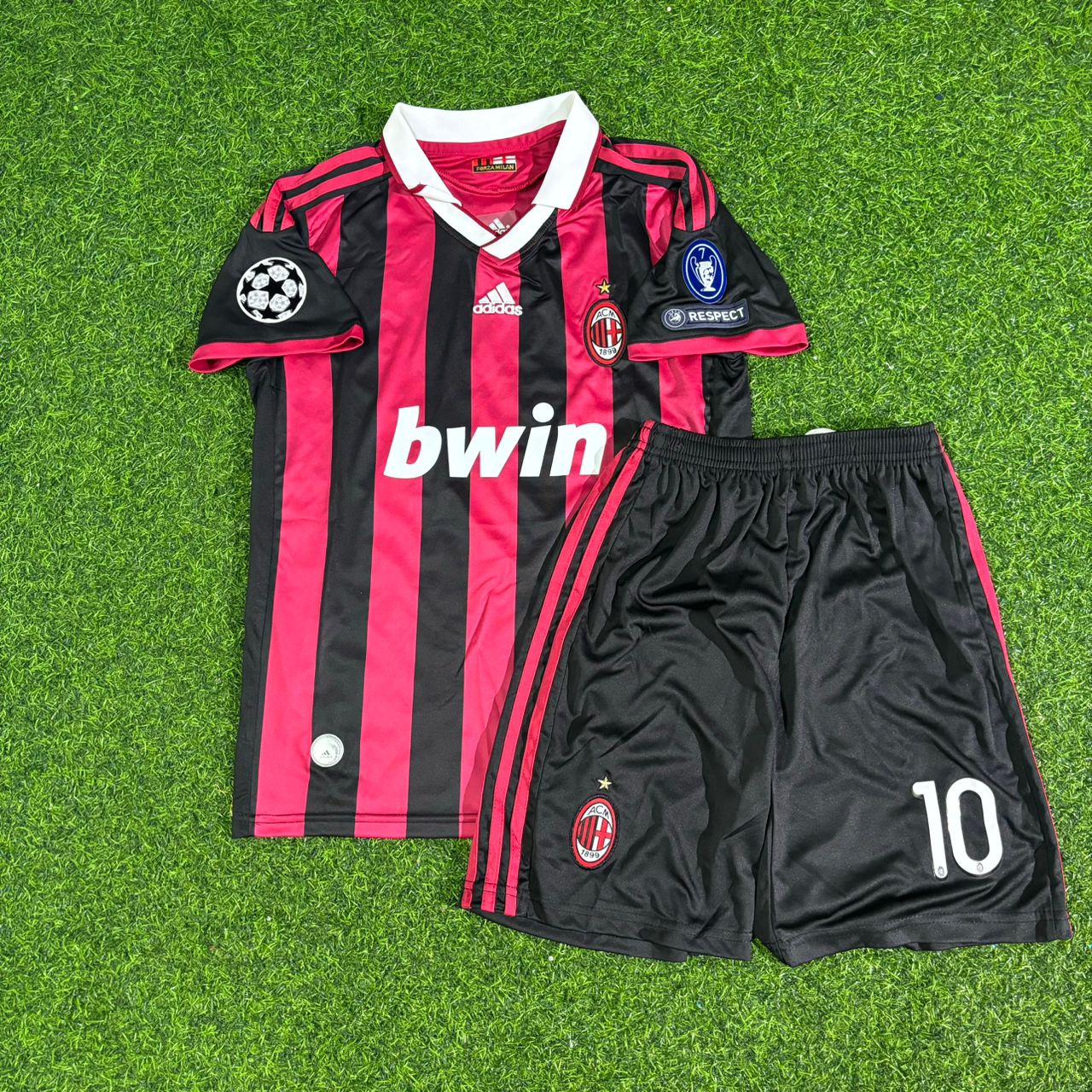 Clarence Seedorf AC Milan 2008-2009 Kids Home Retro Football Jersey Kit
