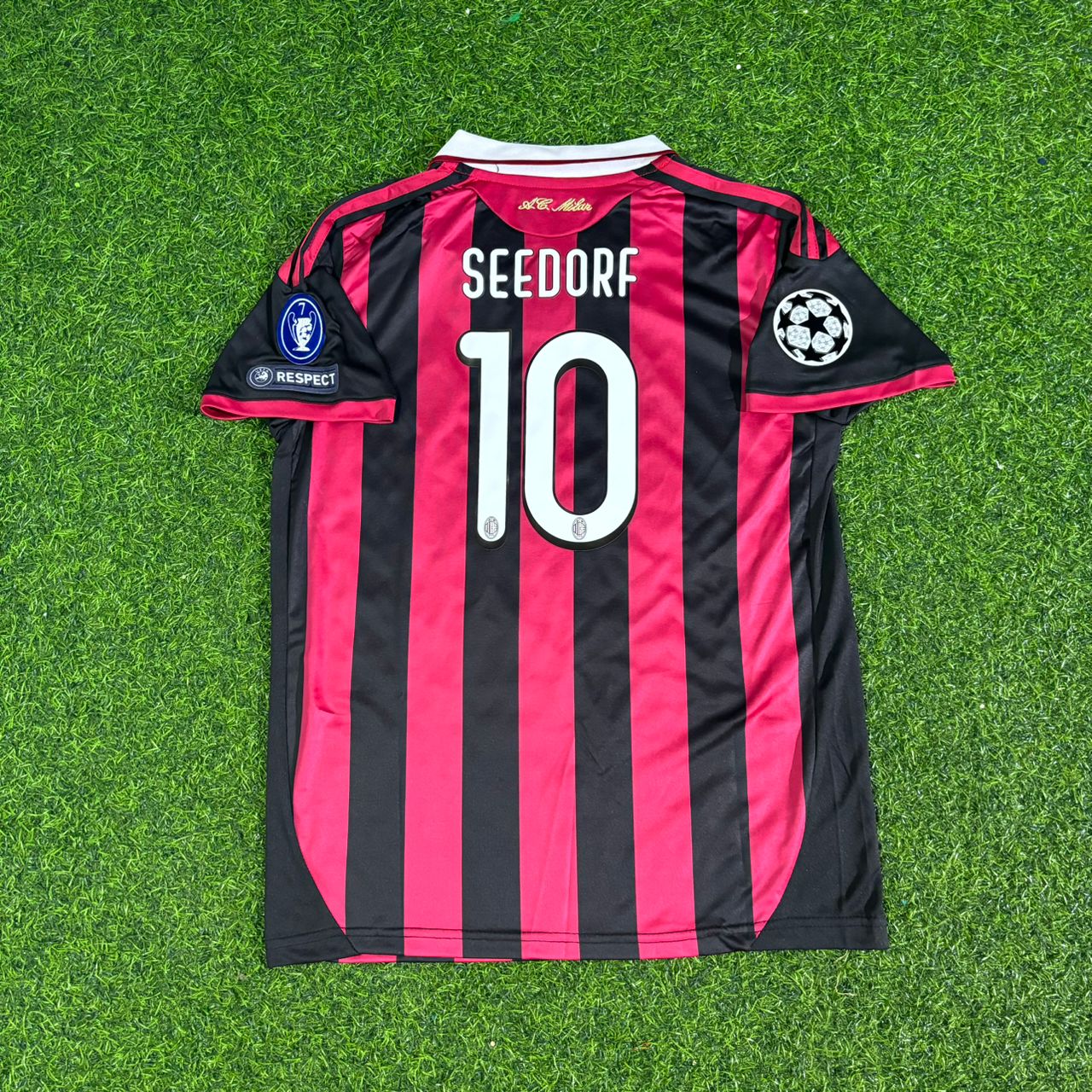 Clarence Seedorf AC Milan 2008-2009 Kids Home Retro Football Jersey Kit