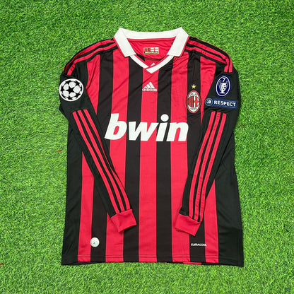 Clarence Seedorf Milan 2009 2011 Retro Long Sleeve Football Jersey
