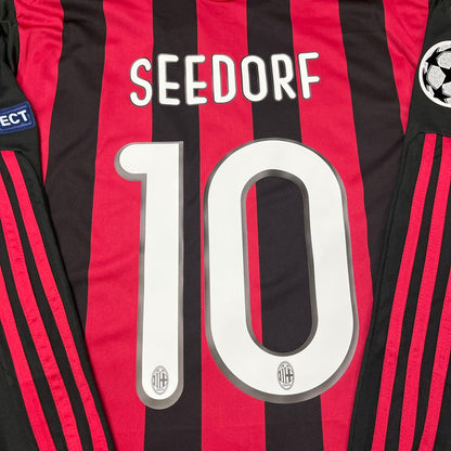 Clarence Seedorf Milan 2009 2011 Retro Long Sleeve Football Jersey