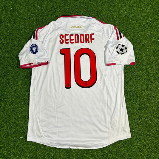 Clarence Seedorf Milan 2009 2010 Season White Retro Football Jersey