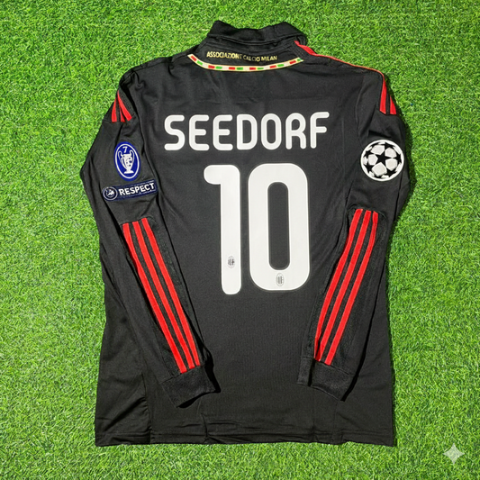 Clarence Seedorf AC Milan 2011/12 Red & Black Retro Football Jersey Collection
