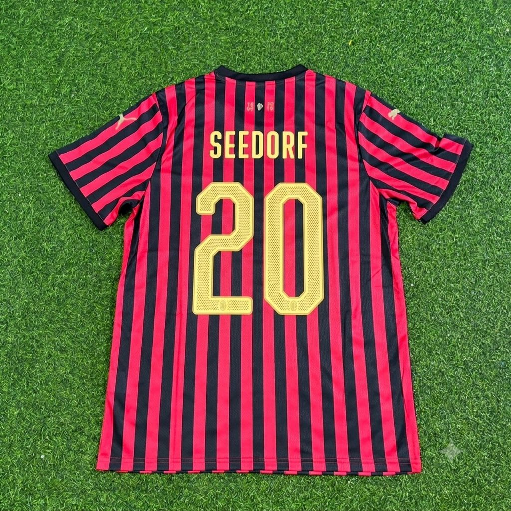 Clarence Seedorf AC Milan 120th Anniversary Special Golden Retro Football Jersey Kit