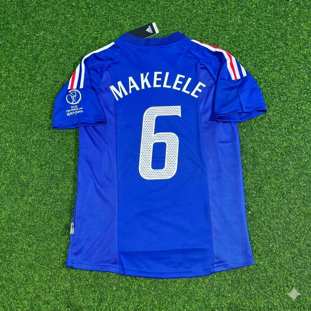 France World Cup 2002 Claude Makélélé #6 Retro Football Jersey