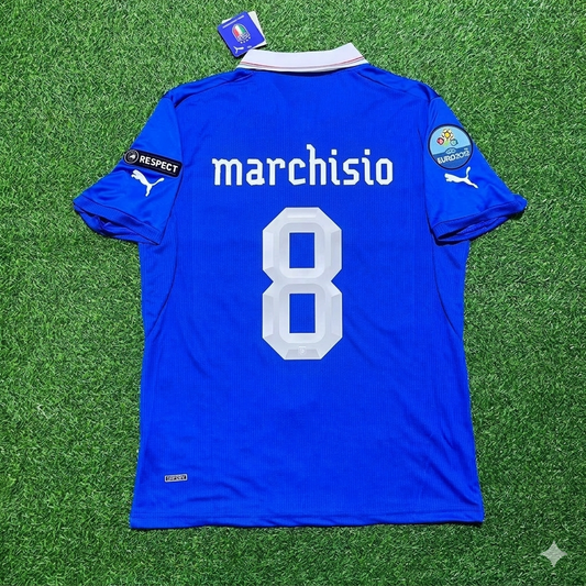 Italy EURO 2012 Claudio Marchisio 8- Retro Home Football Jersey