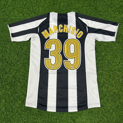 Claudio Marchisio #39 Juventus 2004-2005 Black White Home Retro Football Jersey Paradise Edition