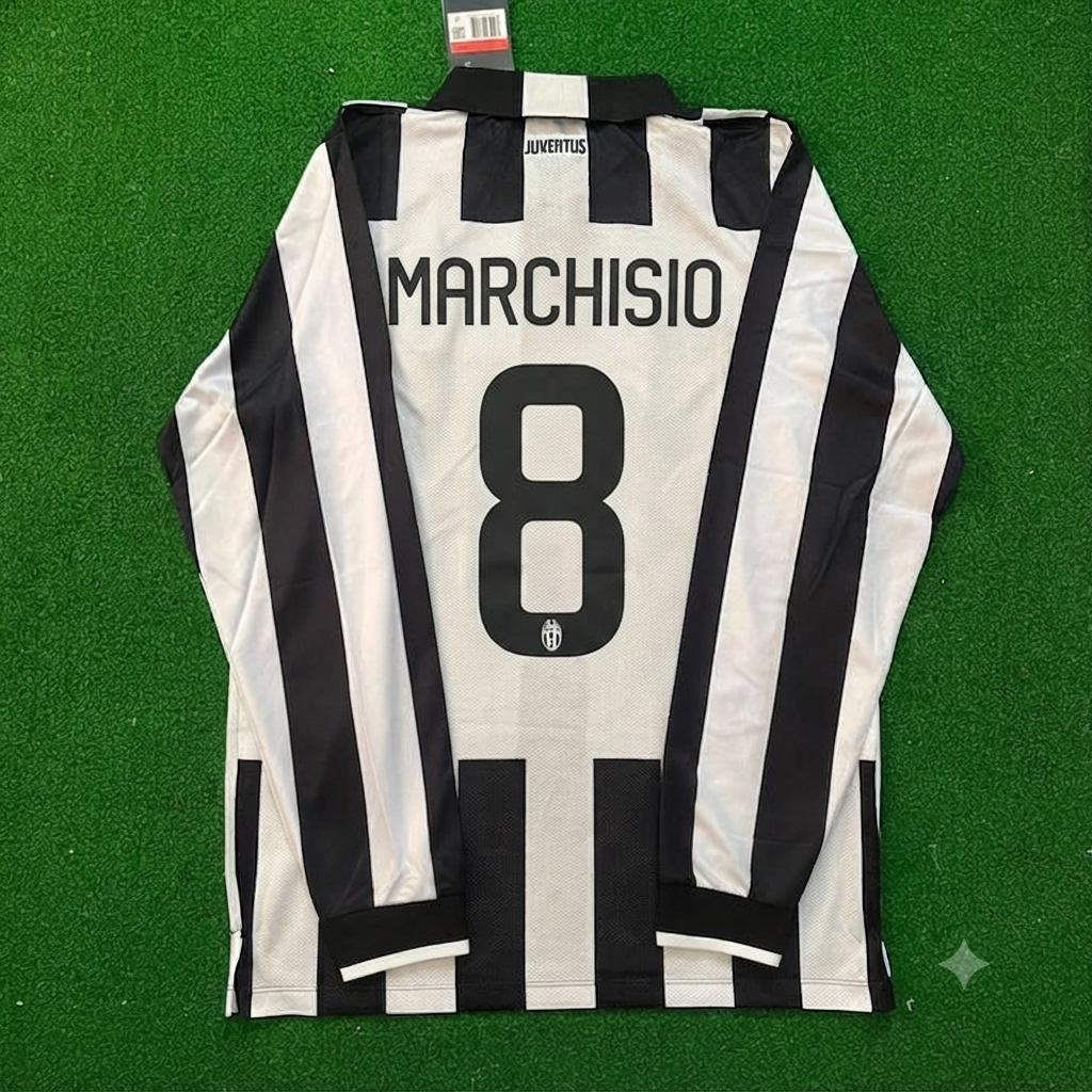 Claudio Marchisio #8 Juventus 2014 2015 Retro Long Sleeve Football Jersey