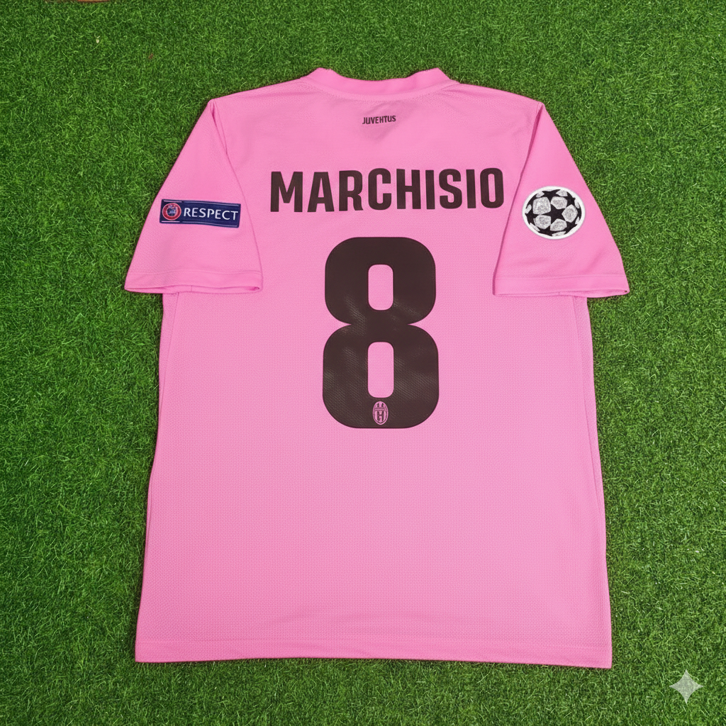 Claudio Marchisio Juventus Pink 2012 2013 Season Retro Football Jersey