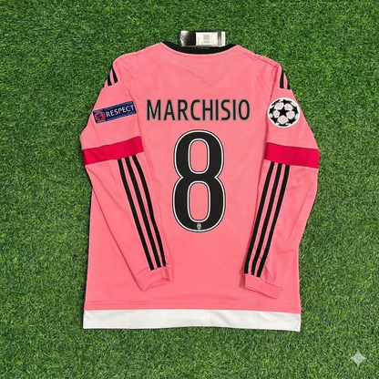 Claudio Marchisio Juventus Pink Retro 2015-2016 Pink Football Jersey
