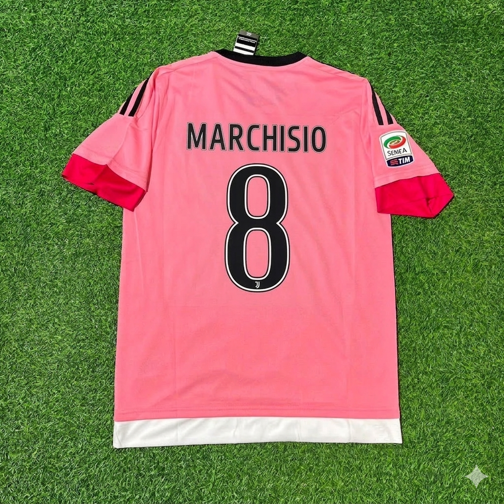 Claudio Marchisio Juventus Retro Pink 2015-2016 Football Jersey