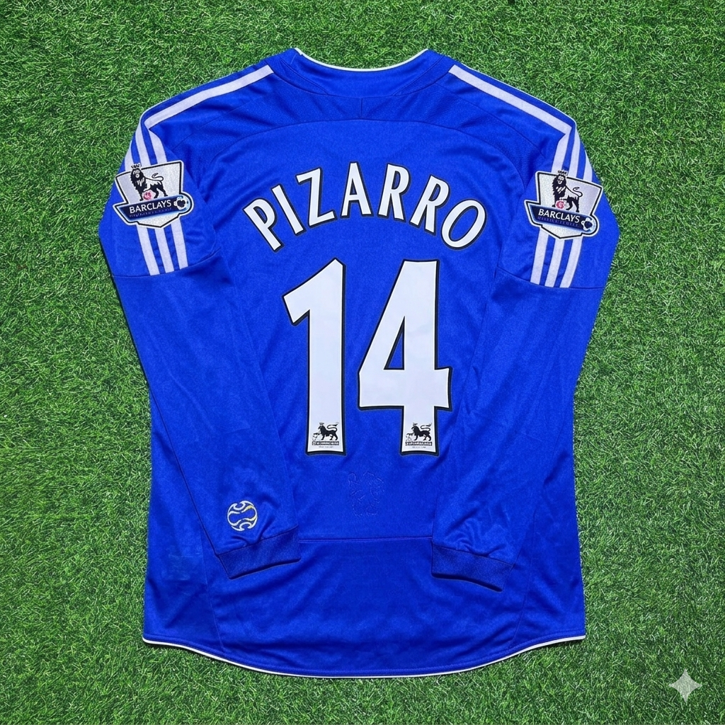 Claudio Pizarro #14 Chelsea 2006-2008 Long Sleeve EPL Patch Football Jersey Kit