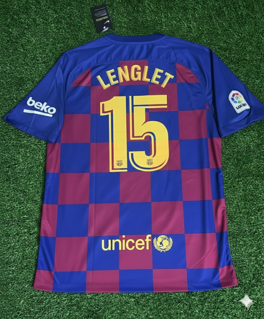 Clement Lenglet Barcelona 2019/20 Home Retro Football Jersey