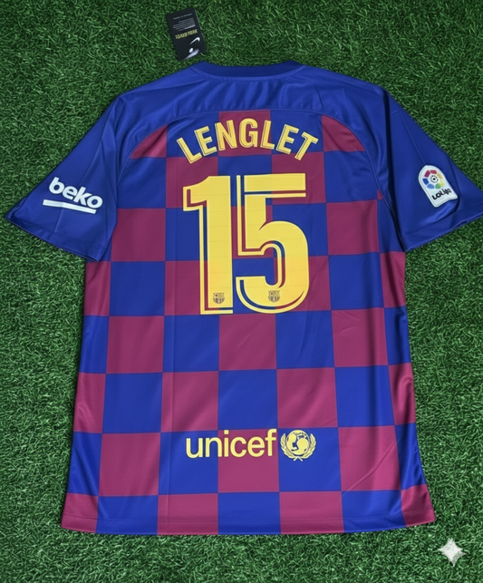Clement Lenglet Barcelona 2019/20 Home Retro Football Jersey