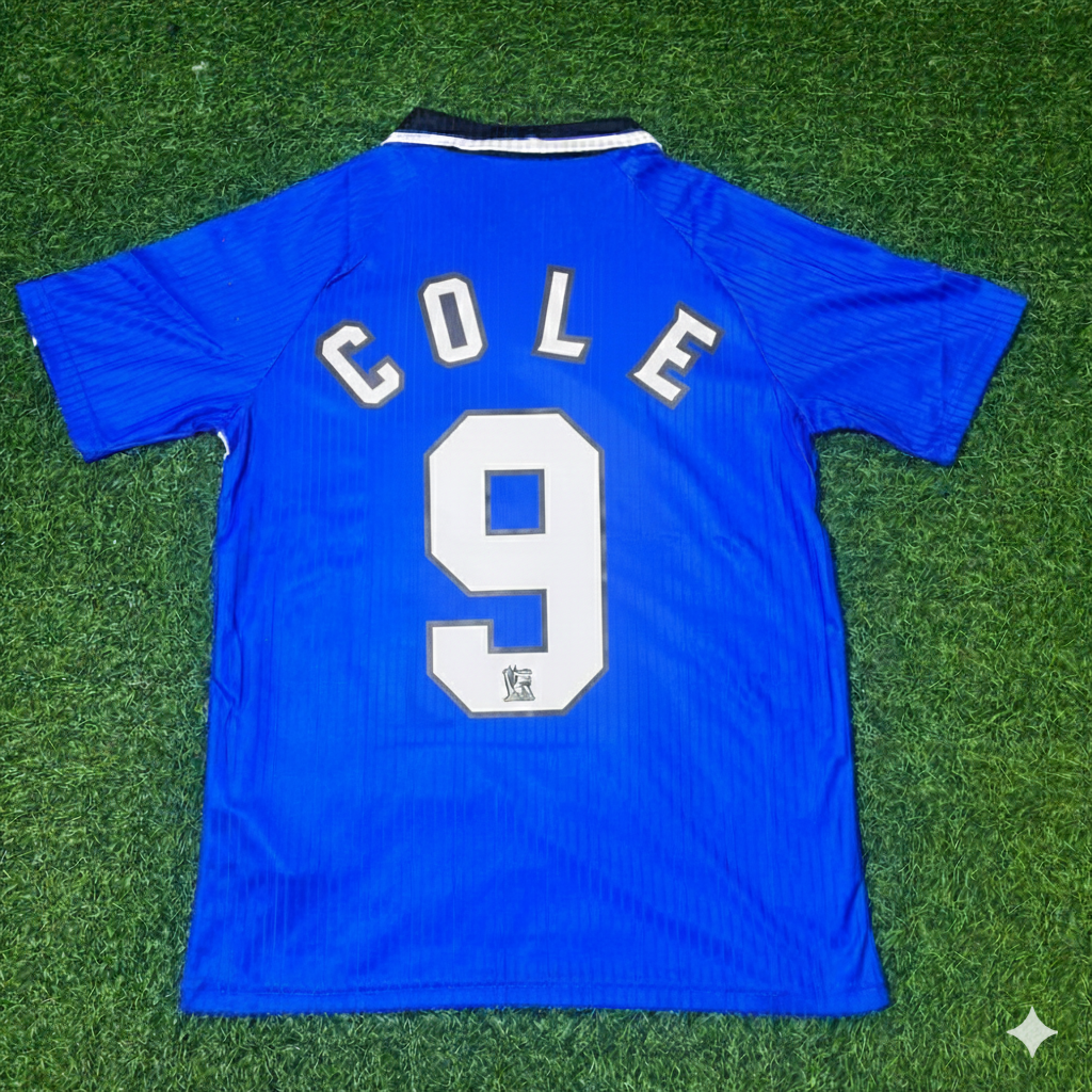 Andy Cole Manchester United 1996/1997 Blue Retro Football Jersey Kit