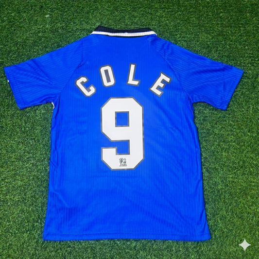 Andy Cole Manchester United 1996/1997 Blue Retro Football Jersey Kit