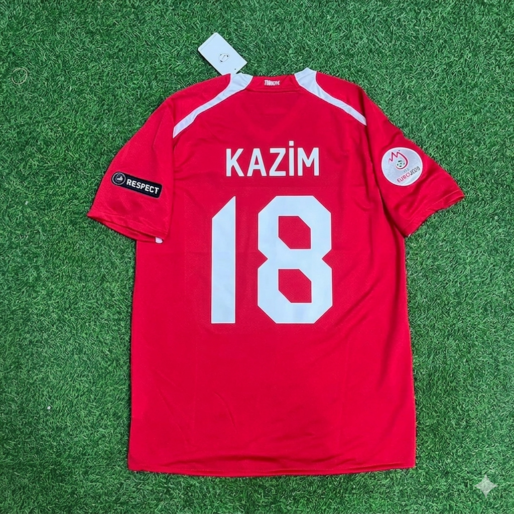 Turkey Türkiye EURO 2008 Colin Kâzım-Richards #18 Turkey Retro Football Jersey