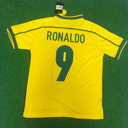 Ronaldo Nazario Brazil 1998 World Cup Retro Football Jersey Kit