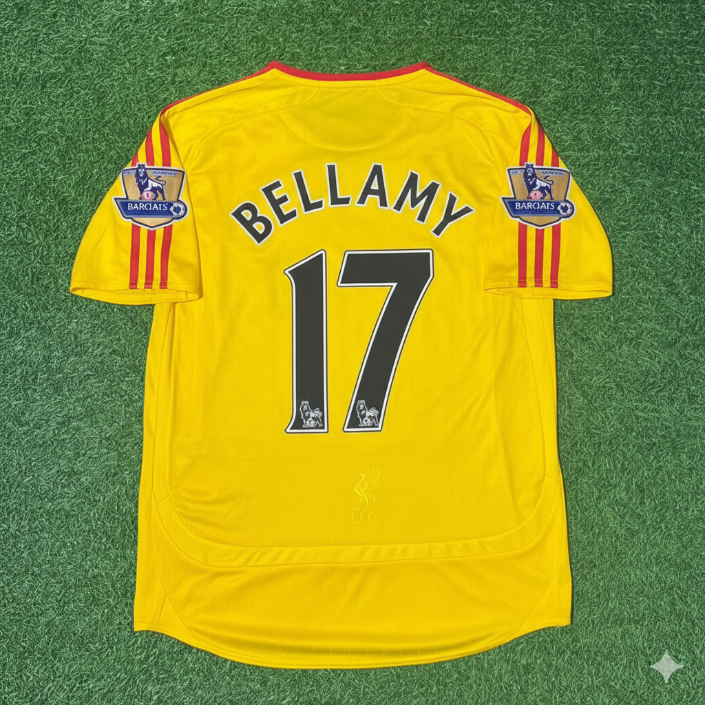 Craig Bellamy Liverpool 2006/2007 Yellow Retro Football Jersey Collection