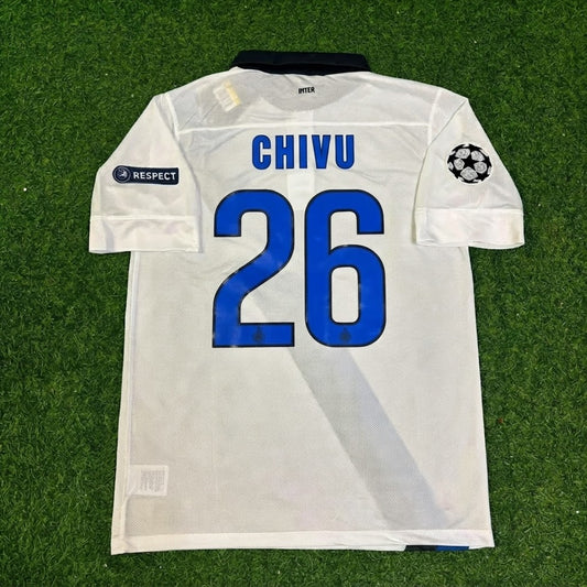 Cristian Chivu #26 Inter 2011-2012 White Away Football Jersey