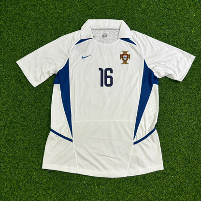 Cristiano Ronaldo Number 16 Portugal 2003 Debut White Retro Football Jersey Kit