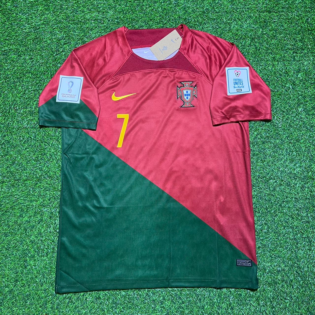 Portugal World Cup 2022 Cristiano Ronaldo #7 Home Retro Football Jersey