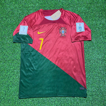 Portugal World Cup 2022 Cristiano Ronaldo #7 Home Retro Football Jersey