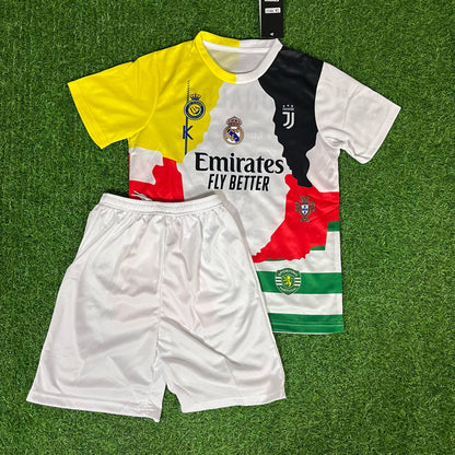 Cristiano Ronaldo #cr7 GOAT Combo All Teams Special Kids Football Jersey Kit