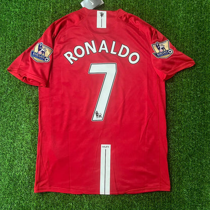Cristiano Ronaldo CR7 Manchester United 2007 2008 Retro Football Jersey Kit