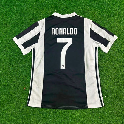 Cristiano Ronaldo #7 Juventus Home Black White Retro Football Jersey Paradise Edition