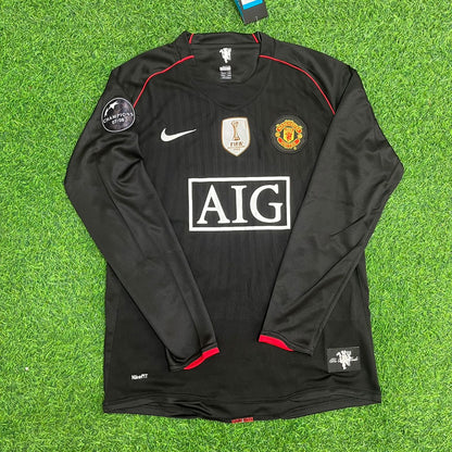 Wayne Rooney Manchester United 2007/2008 Champions League Patch Black Retro Football Jersey Collection
