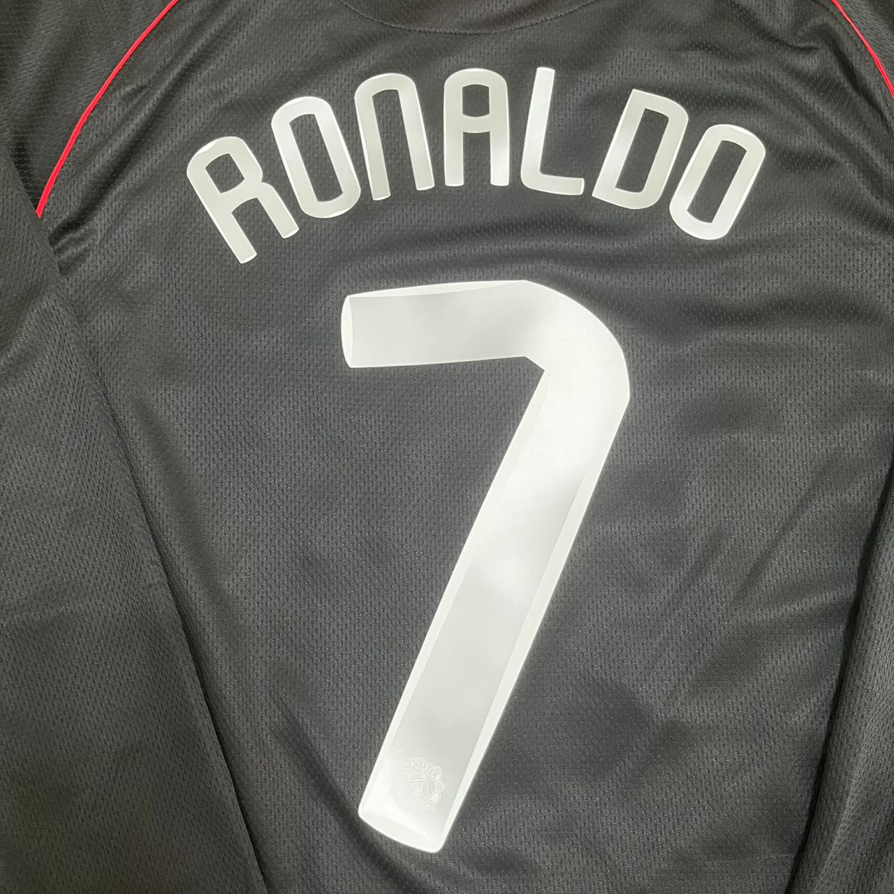 Cristiano Ronaldo Manchester United 2007/2008 CL Patch Black Kids Retro Football Jersey Collection