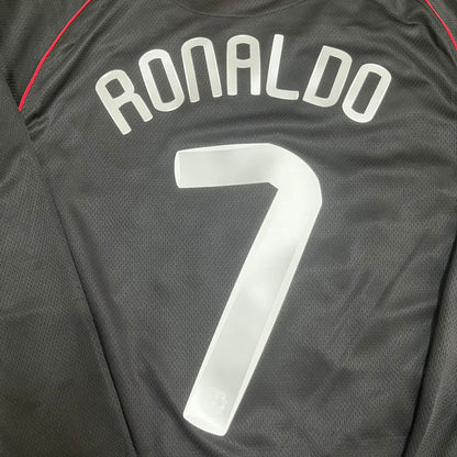 Cristiano Ronaldo Manchester United 2007/2008 CL Patch Black Kids Retro Football Jersey Collection