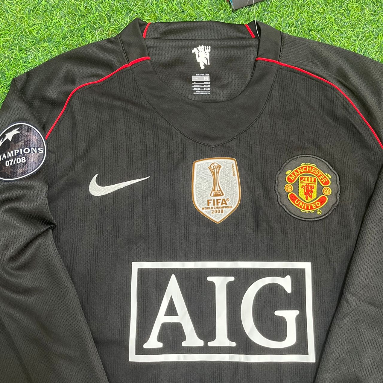 Ji-sung Park Manchester United 2007/2008 Champions League Patch Black Retro Football Jersey Collection