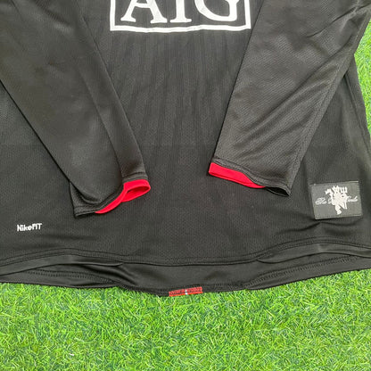 Rio Ferdinand Manchester United 2007/2008 Champions League Patch Black Retro Football Jersey Collection